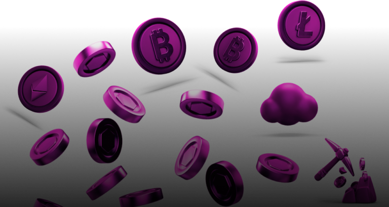 Purple Crypto Coins